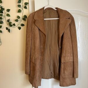 Suede Jacket in Tan — Classic Casual Leather Coat